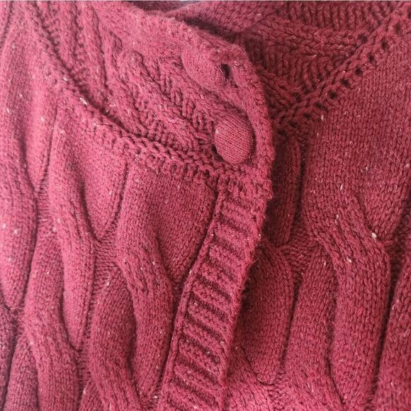 Croft & Barrow L 3/4SlvCottonBlend CableKnit DoubleButton Women'sCardiganSweater - Picture 6 of 9
